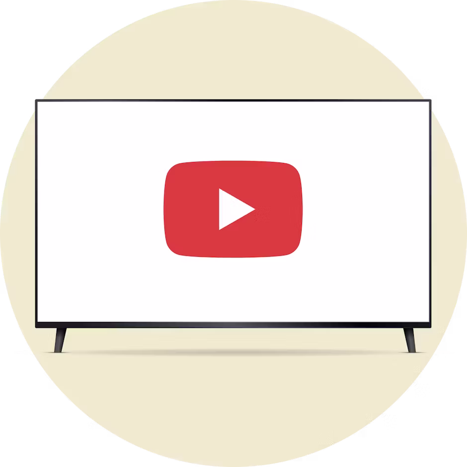 YouTube TV-logo p&aring; en sk&aelig;rm.