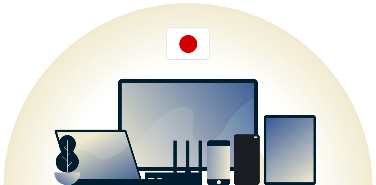Japan-VPN schützt eine Vielzahl von Geräten.